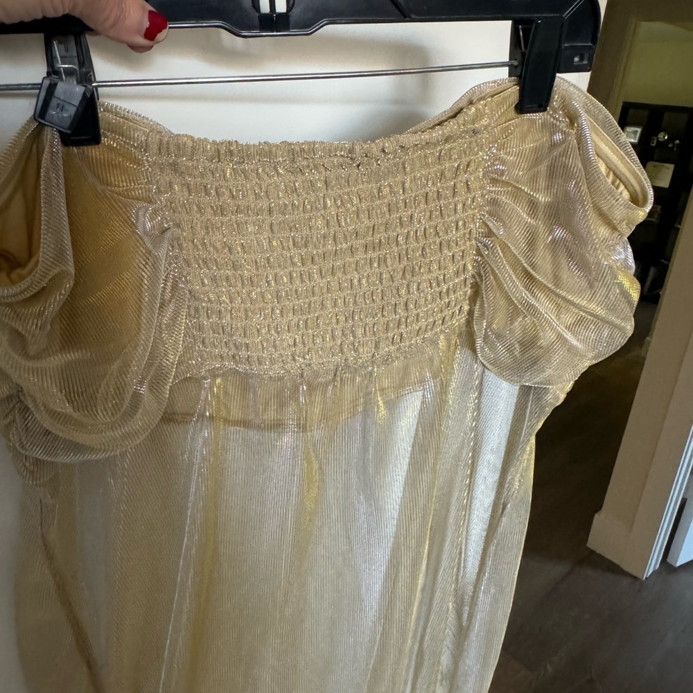 Sheer gold overlay dress